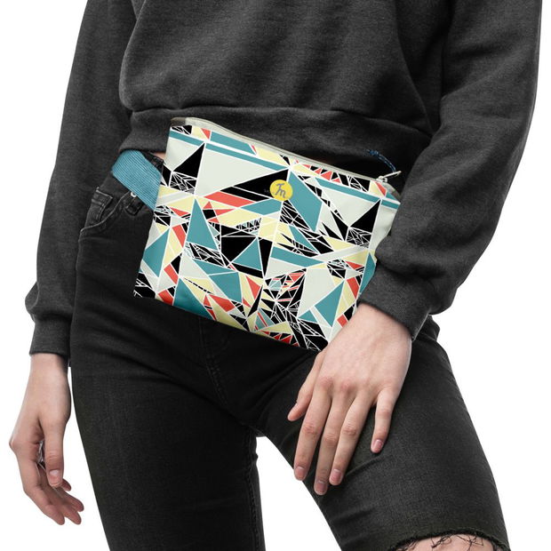 Borseta Handmade Fanny Pack, Mulewear, Geometric Abstract Matematica, Multicolor, 22x19 cm