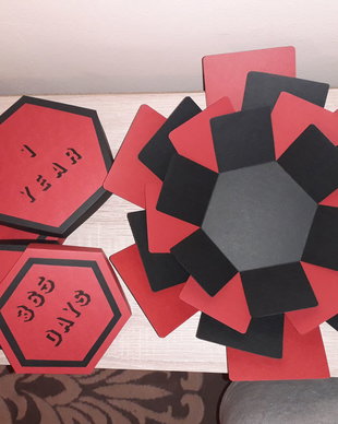 Explosion box hexagonal Te iubesc 4 în 1