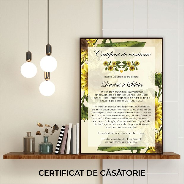 Certificat de căsătorie - FLOAREA SOARELUI (2)