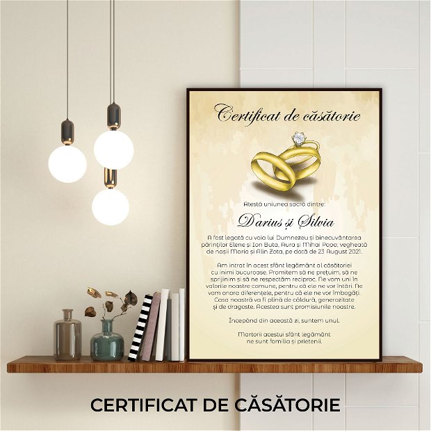 Certificat de căsătorie - INELE DE CĂSĂTORIE și de LOGODNĂ