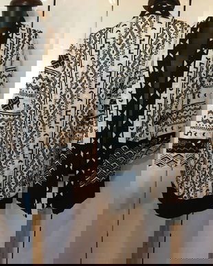 TRENCI H&M DOC ALB NEGRU BRODERIE MARGELE