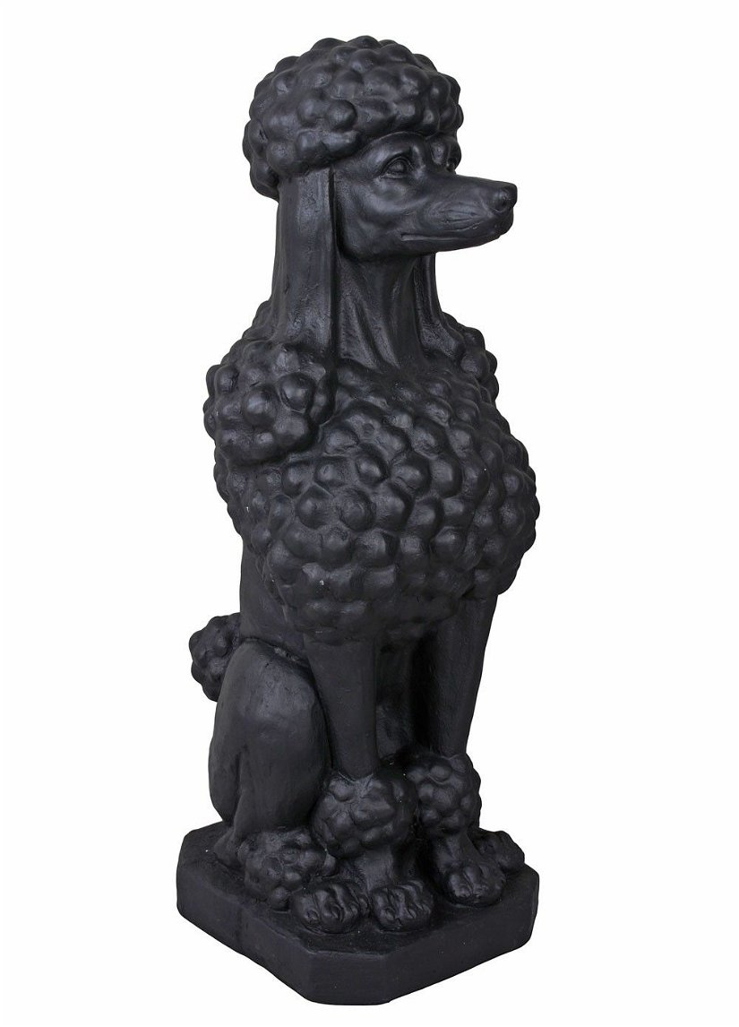 Statueta din rasini cu un pudel negru