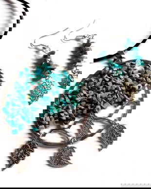 set arborele vietii cu turcoaz 38989