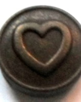 Margele metalice distantiere banut cu inima bronz