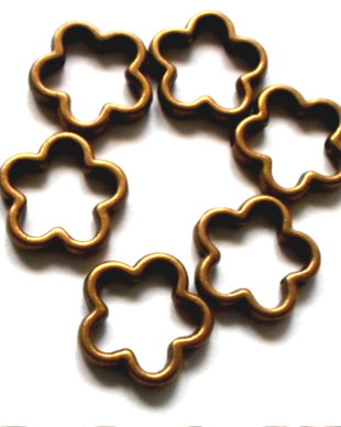 Margele metalice distantiere floare rama bronz