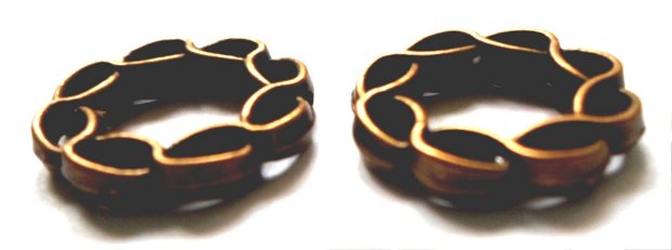 Margele metalice distantiere cerc cu bucle rama  bronz
