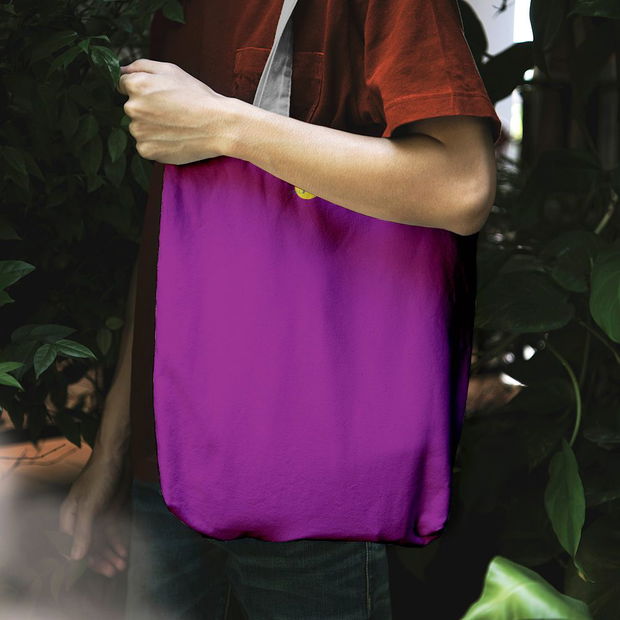 Geanta Handmade Tote Liner Captusit, Mulewear, Violet Aprins, 45x37 cm