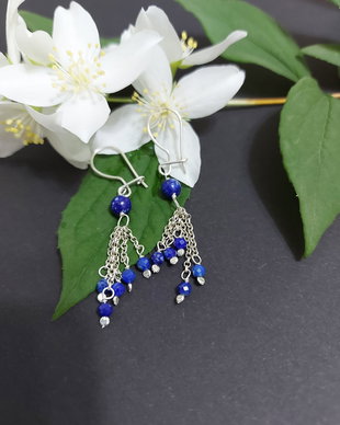 Cercei cu argint si lapis lazuli