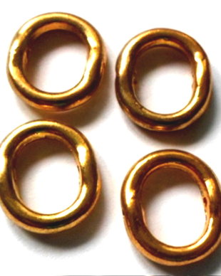 Margele metalice distantiere oval rama auriu