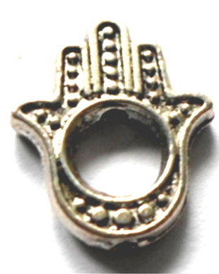Margele metalice distantiere mana Fatimei rama argintiu 15,5 mm