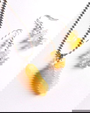 Set pandantiv si cercei cu citrin 39028