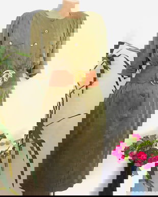 Rochie mătase naturala kaki