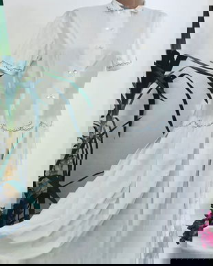 Rochie din poplin cu broderie fina