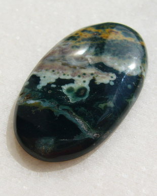 Cabochon ocean jasper (INDIA - lucrat manual) aprox 38x22.4x5.5 mm