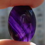 Cabochon agata dungata mov inchis aprox 25x17.4x6 mm