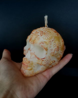 Lumânare albă craniu pentru ritual