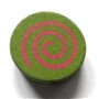 Margele lemn banut verde cu spirala rosie