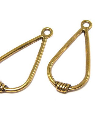 Pandantiv metalic, auriu antichizat, 35x16.5 mm