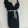 Rochie/tricou lung cu guler croșetat detasabil