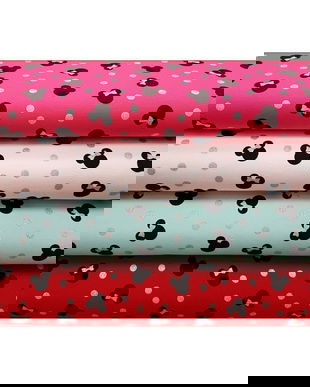!imediat!Jerse buclat subtire (french terry) - de la 50x85cm - elastic, Minnie Mouse, cod B2