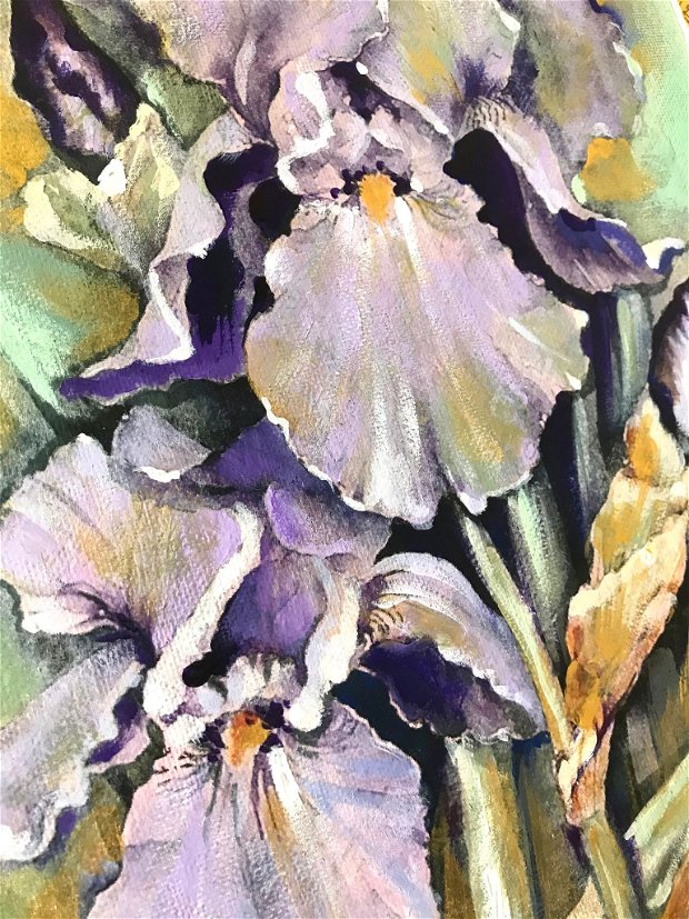 Tablou " Flori de Iris"・Pictura cu flori・Picturi cu natură statică