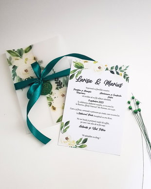 Invitatie cu sigiliu si bujori