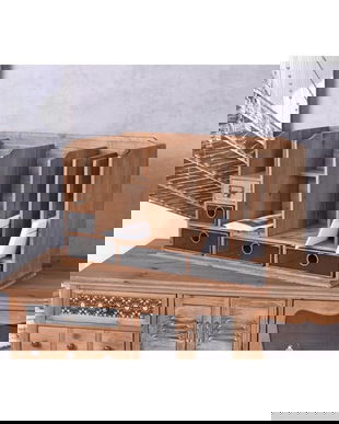 Organizator de pus pe birou din lemn masiv