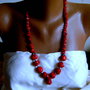 BlackFriday Today ! Colier splendid , compus din coral natural rosu inchis, sange de taur !