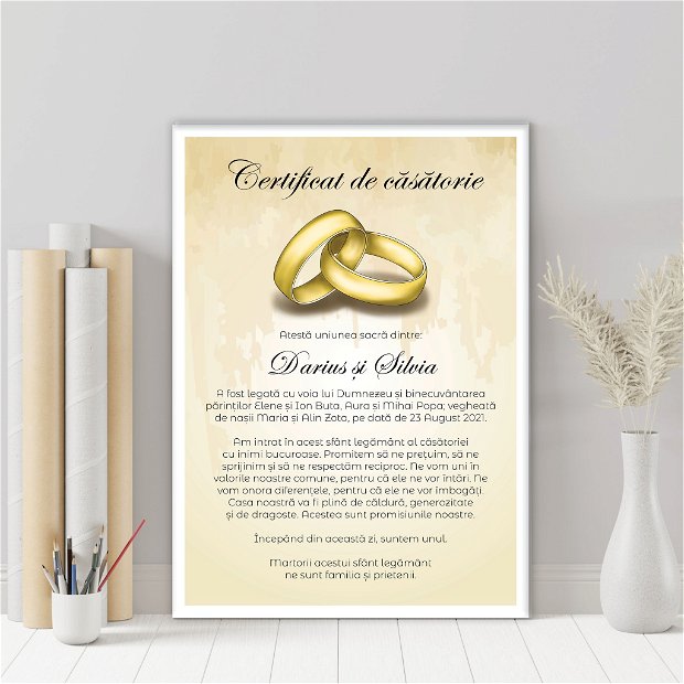 Certificat de căsătorie - INELE DE CĂSĂTORIE