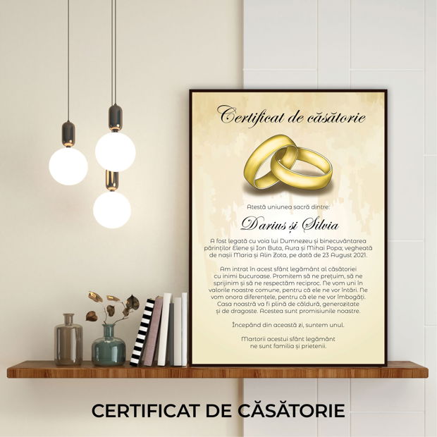 Certificat de căsătorie - INELE DE CĂSĂTORIE