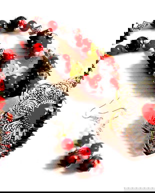 set cu coral ,ochi de taur , prehnit si jad 38067