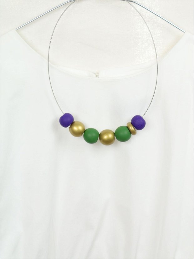 Colier Double Wear-Wear it 2 Ways! Colectia CANDY/verde, auriu, violet