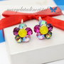 Cercei Swarovski  Chaton Flower / Argint 925