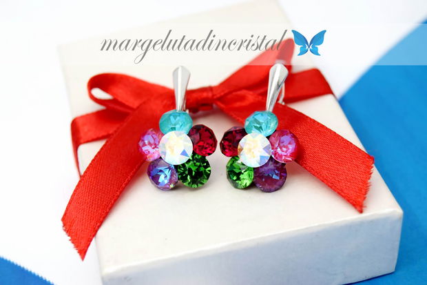 Set Swarovski  Regal Chaton Flower / Argint 925