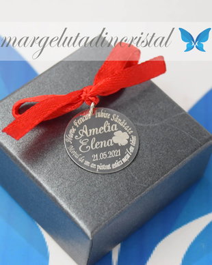 Banut Mot/Botez/Ruperea Turtei / Nume / Text / Argint 925