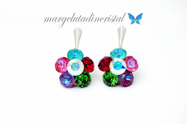 Set Swarovski  Regal Chaton Flower / Argint 925
