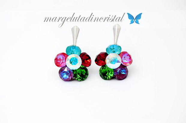 Set Swarovski  Regal Chaton Flower / Argint 925