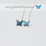 Cercei rasina Butterfly / Fluturasi cu lantisor / Argint 925