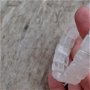 Bratara elastica jad alb, 15x10 mm