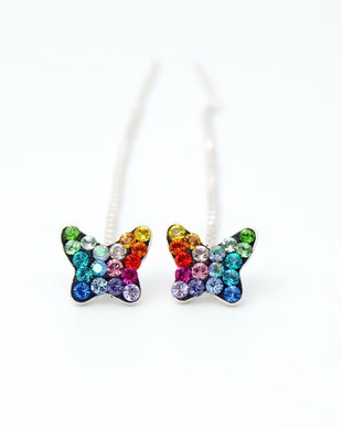 Cercei Swarovski Butterfly / Fluturasi / Curcubeu / Argint 925