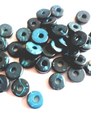 Margele plastic rondele nuante de verde inchis