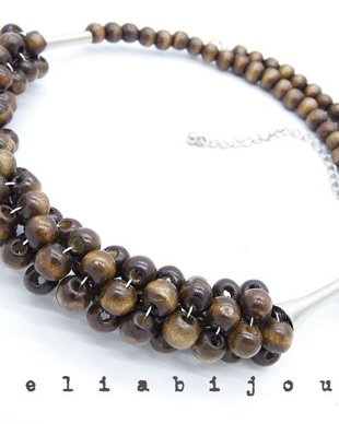 Colier handmade unicat din lemn (cod 044)