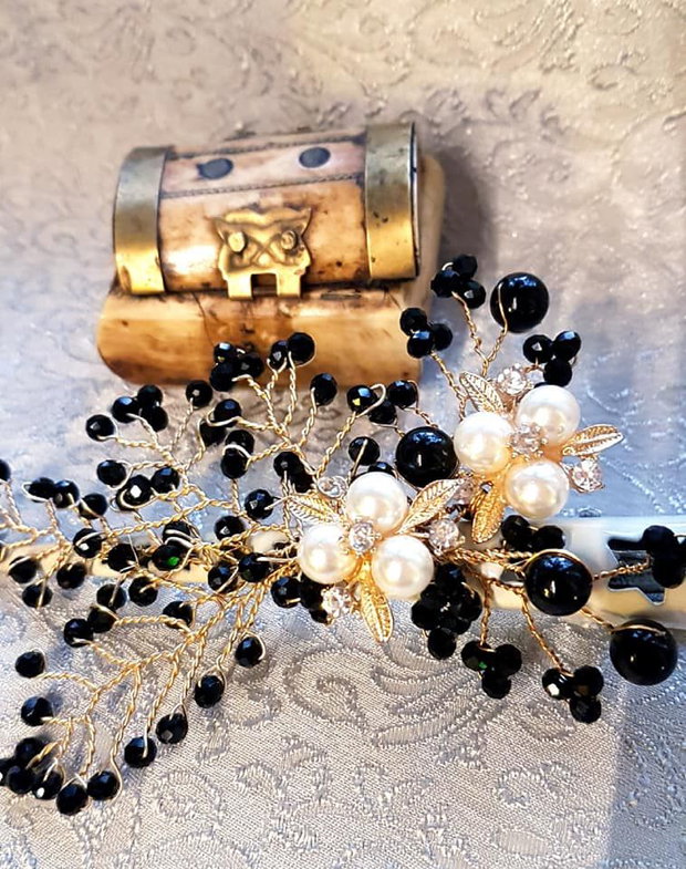 Clama clestisor sarma aurita , cristale , accesorii perle