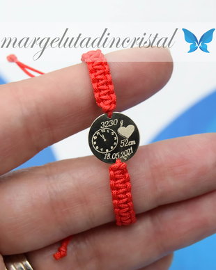 Bratara reglabila Banut / Charm 1.25 Cm - Aur 14K Zodiac / Date bebelus