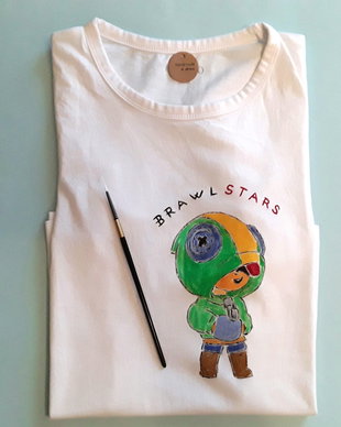 Tricou copii personalizat si pictat manual brawl stars