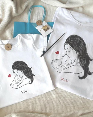 Set tricou si body mama fiu