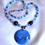 Colier generos  cu pandantiv Ocean jasper mare, al II- lea , Recomandat la bronz !