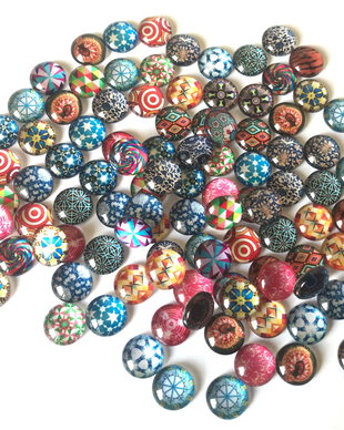 Lot cabochon din sticla 110 bucati