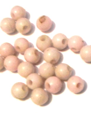 Margele plastic alb rozaliu mat 6 mm