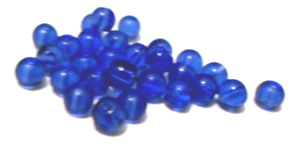 Margele plastic albastru transparent 3 mm